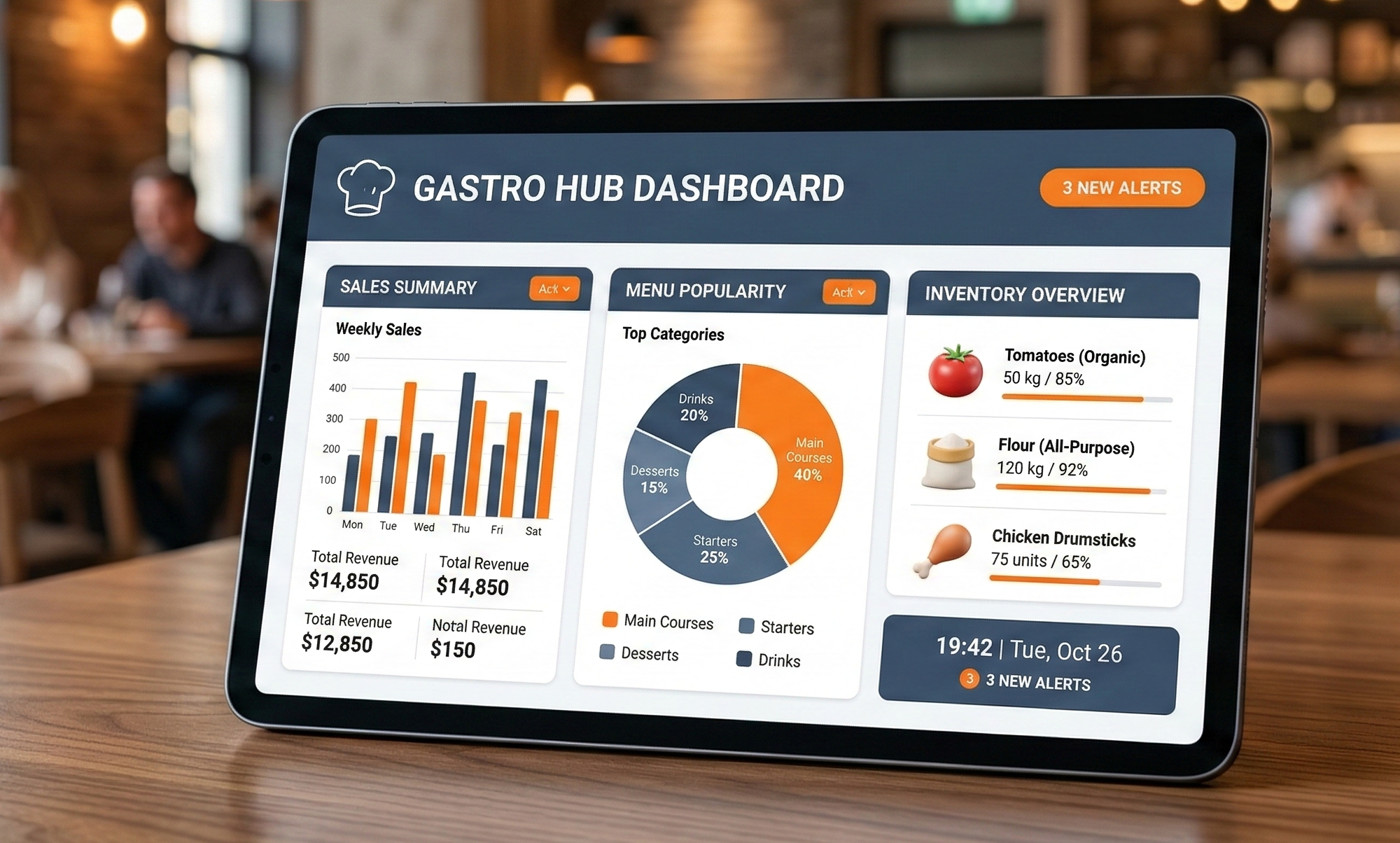 Dashboard do Sistema GastroLog